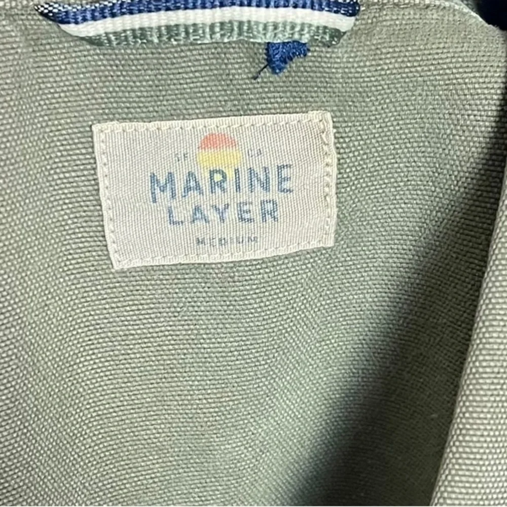 MARINE LAYER women’s green olive long sleeve jacket size M - Picture 3 of 7